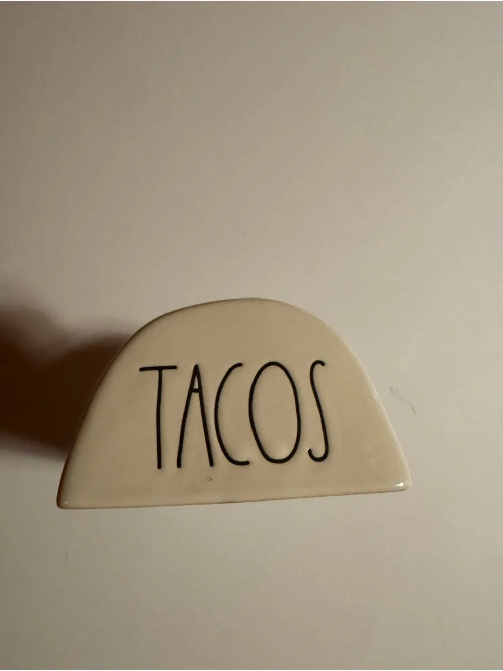 Rae Dunn Artisan Collection Tacos Ceramic Taco Holder Cream Farmhouse Magenta